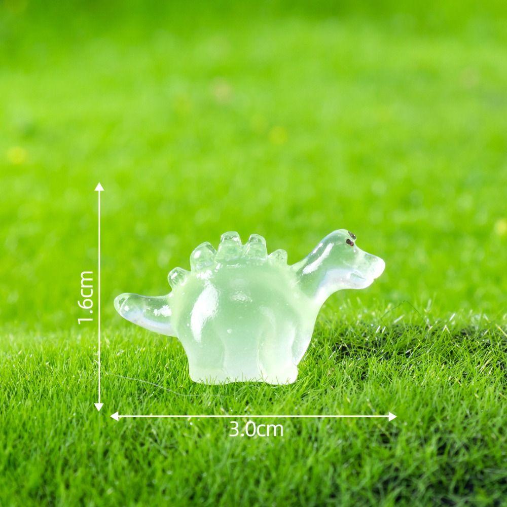 Cartoon Noctilucent Dinosaur Figurines Resin Crafts Micro Landscape Decoration  Desk Bonsai Decor