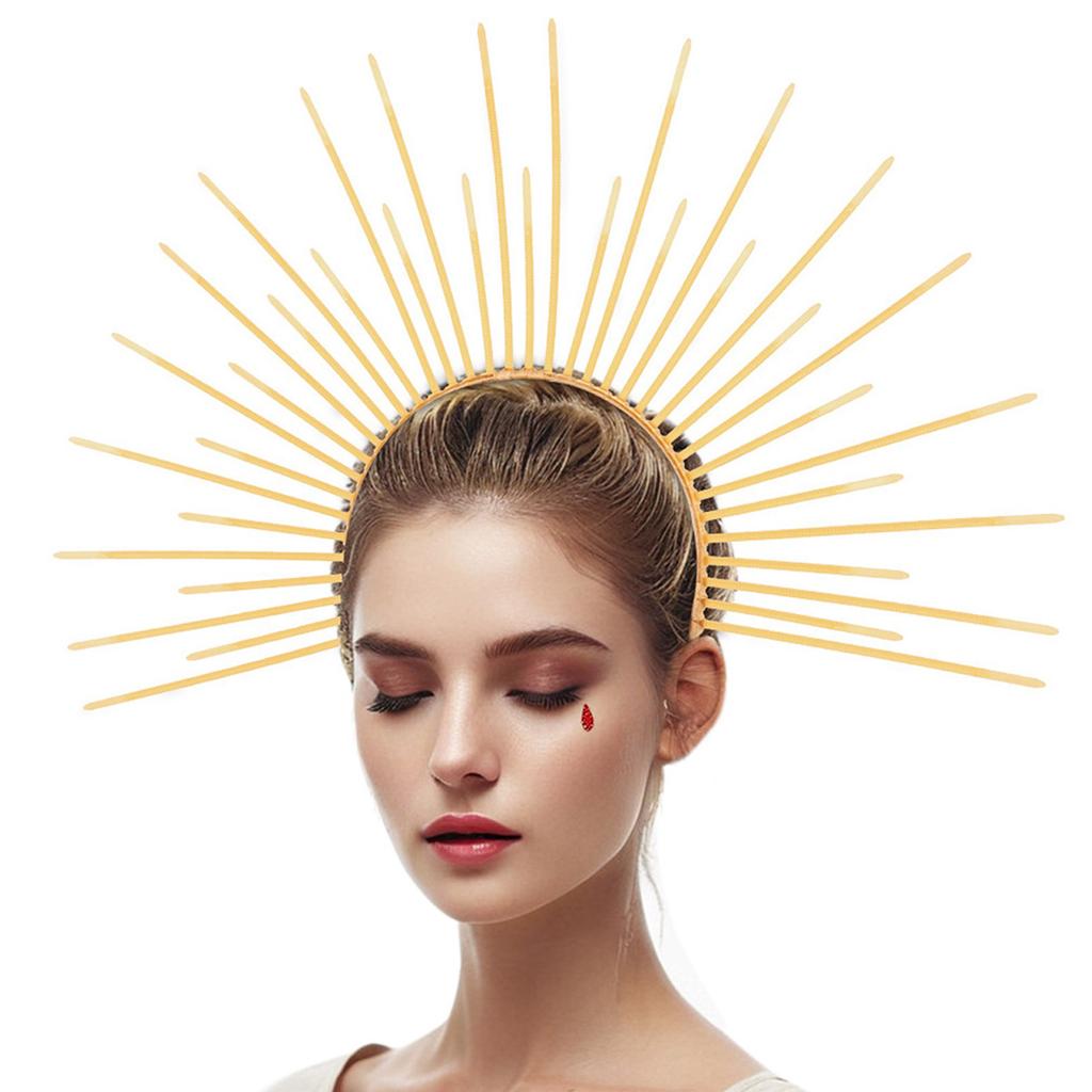 Spiked Headband for Bride Crowns Hairband Stage Performances Hairhoop Female Crownpiece Elegant Church Headpiece