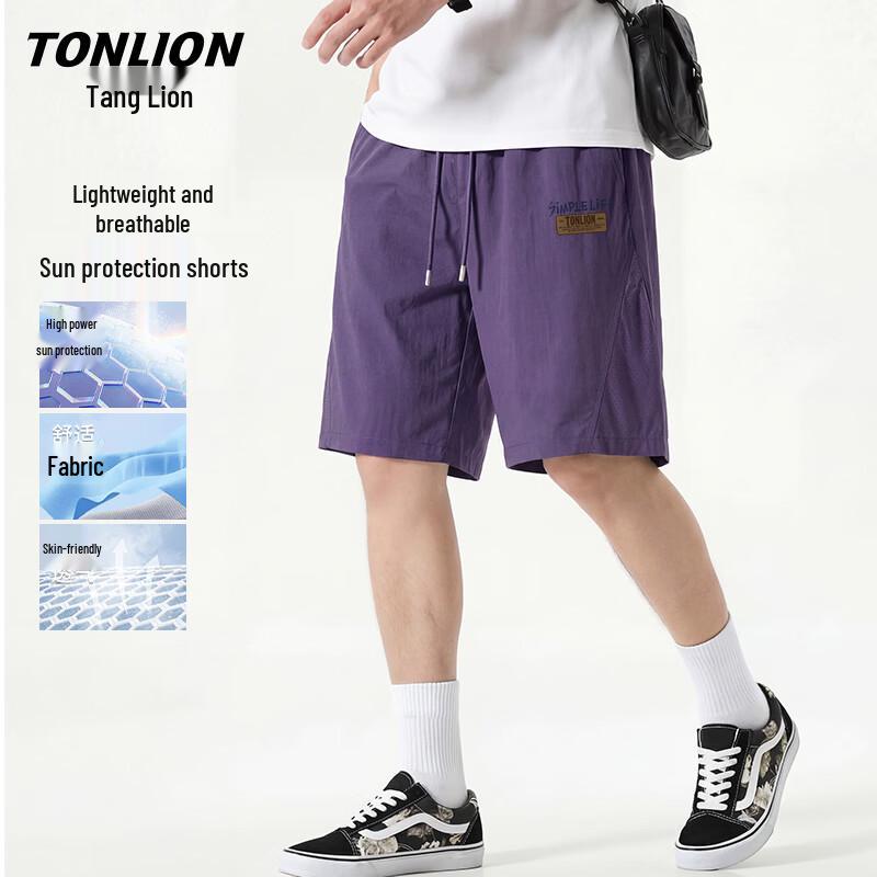 

TonLion Men s Summer Casual Straight-Leg Shorts M