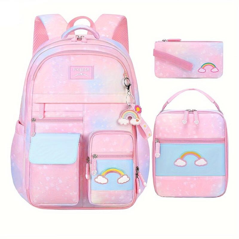 Gradient Pink Large Kids  Backpack 3-Piece Set