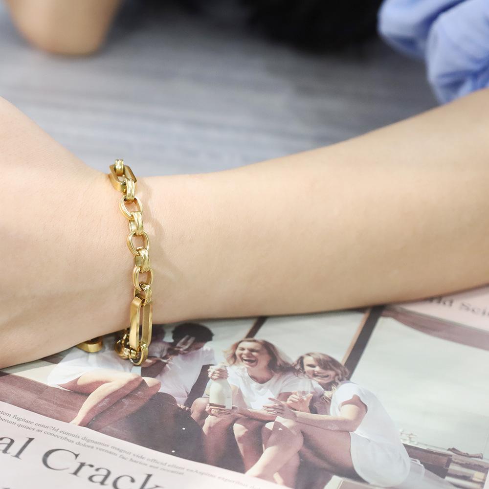 Vacuum Electroplating Splicing Cross Buckle Bracelet Niche Light Luxury 18K Stainless Steel Jewelry Women'S Jewelry