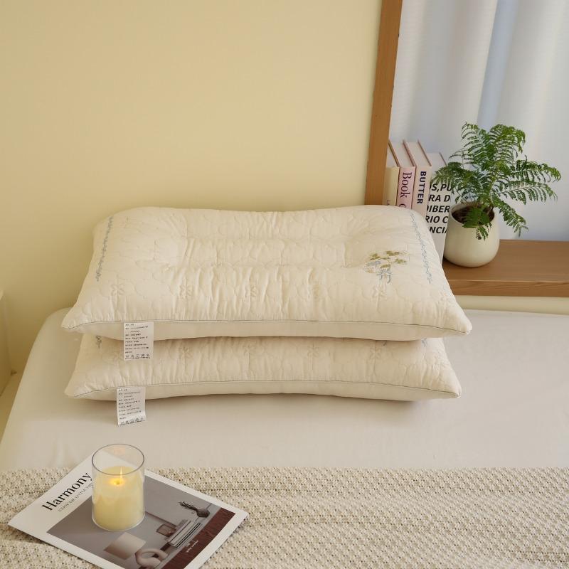 2025 new solid color simple fashion royal grass floral sleep pillow soft fluffy comfortable pillow home