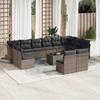 VidaXL Garden Lounge Set with Cushions 13 Pcs Grey Braided Resin 3218380