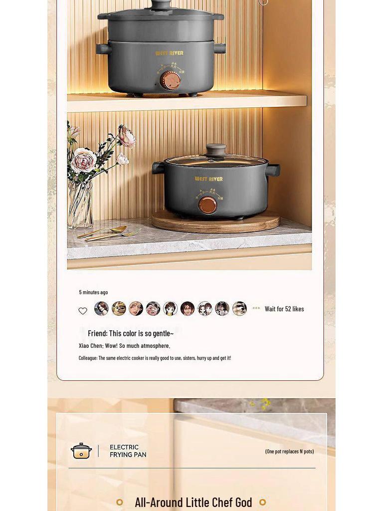Niemiecki wielofunkcyjny wok elektryczny: Automatyczny multicooker do gotowania na parze, smażenia i hot pot