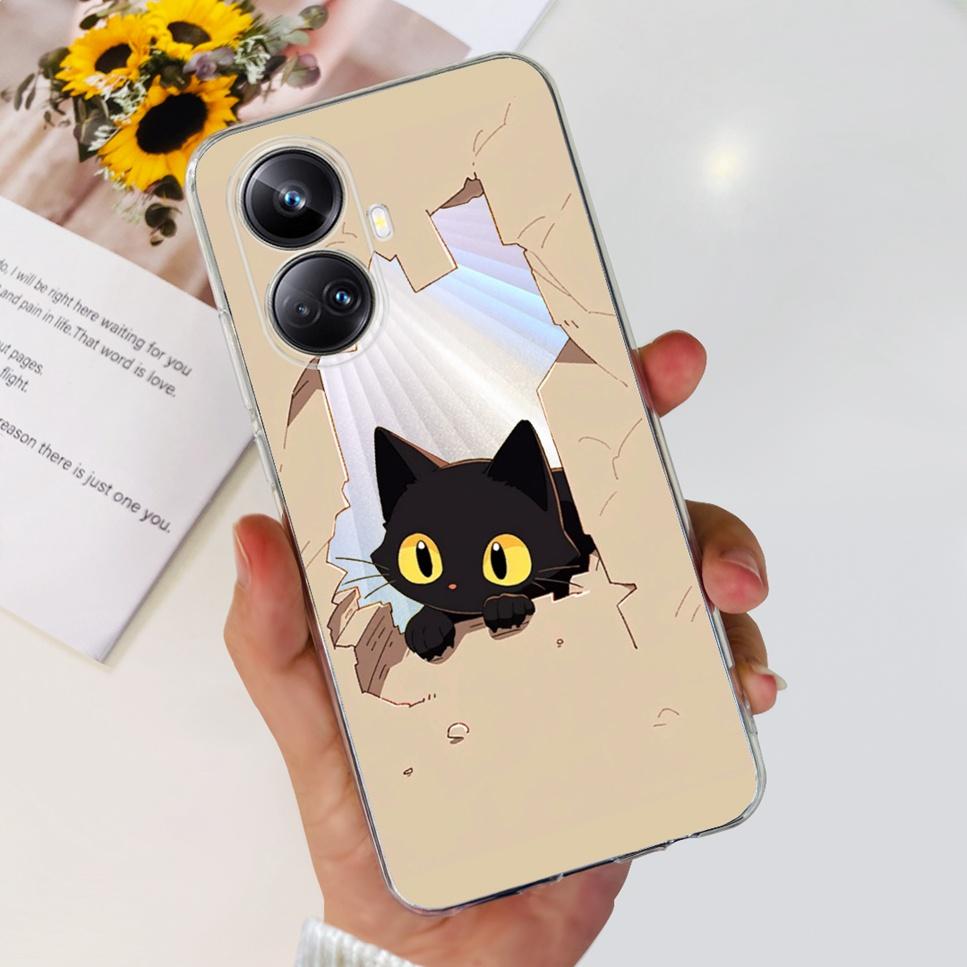 For Realme 10 Pro+ 6.7" RMX3687 Case Cute Cartoon Astronaut Cat Soft Silicon TPU Cover For Realme 10 Pro Plus Bumper Phone Case