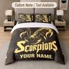 Custom Bedding Set Scorpions Pattern, Print Name Text 1 Duvet Cover plus 2 Pillowcases Home Textile