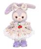 Teddy Bear Mail Order Alice Stella Lou Dress-Up Costume with Duffle Cape and Floral Print Dress (Size Small, Purple)