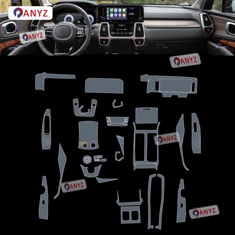 Dla Kia Sorento MQ4 - Panel panelu zmiany biegów samochodu Ekran nawigacji Wnętrze samochodu Folia ochronna TPU Naklejka zapobiegająca zarysowaniom