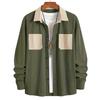 Men's Color,blocked Pocket Shirt Long Sleeve Men's Casual Fashion Trend With Pocket Shirt Jacket
