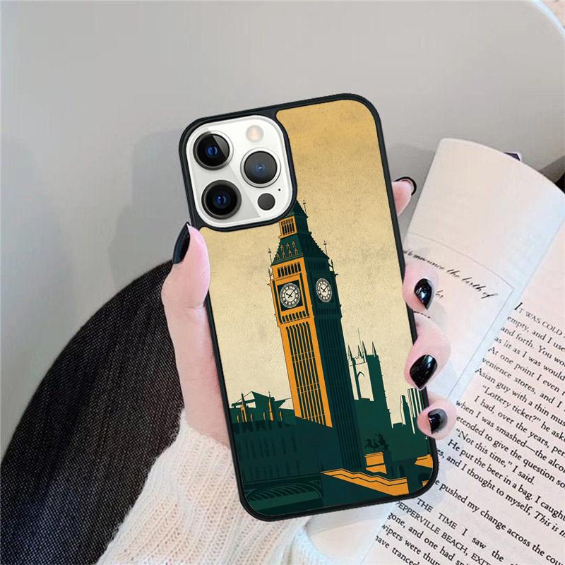 London Red Bus Big Ben Phone Case For iPhone 17 Air 16 15 13 12 11 14 Pro Max MAX 14 Plus Cover coque