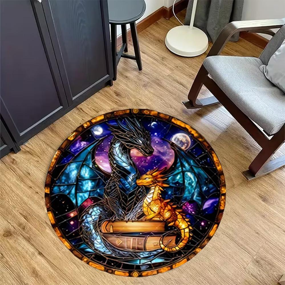 1pc fantasy dragon design rug home carpet non slip office decor gift living room bedroom
