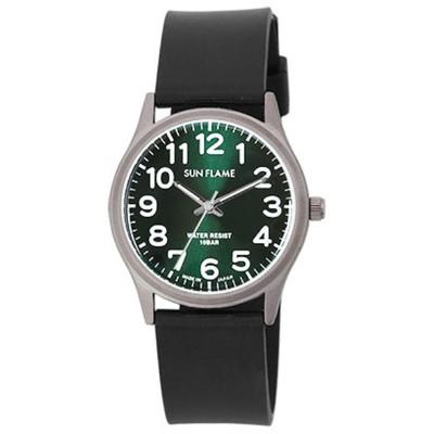 J-AXIS Unisex MJG-X10-GR (SUNFLAME Kvarcinis Unisex Saulės Liepsna) Apvalus laikrodis su juodu lydinio analoginiu ekranu