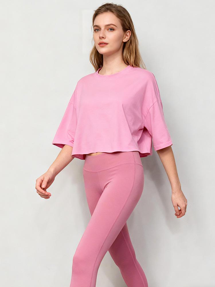 American Spicy Girl Short Sleeve Crop Top - Women's Summer Cotton Round Neck T-Shirt