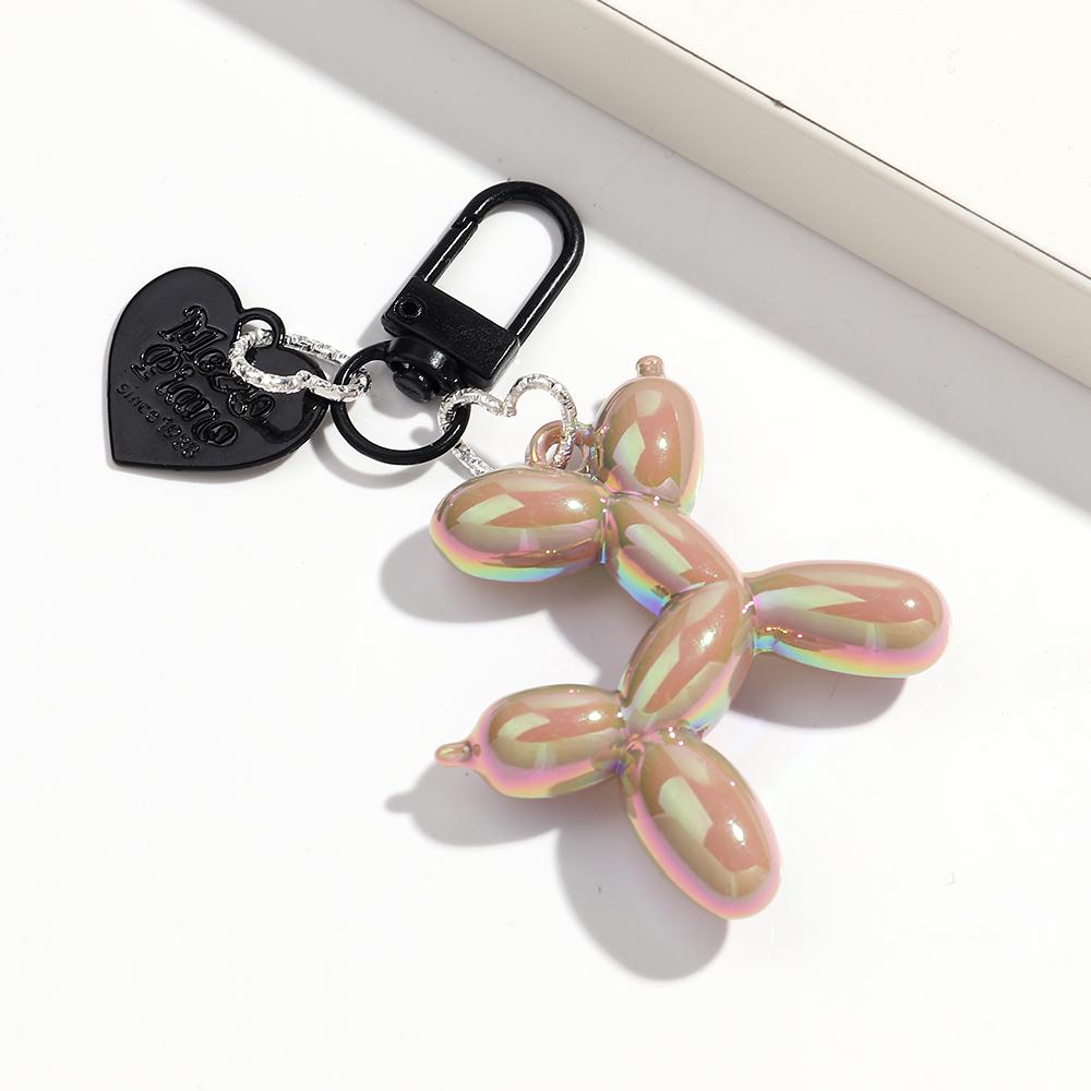 Kreativer Großer Ballon Hund Herz Schlüsselanhänger für Frauen Mädchen Niedlich AB Bunt Acryl Hund Schlüsselanhänger Handy Tasche Anhänger Zubehör Geschenke