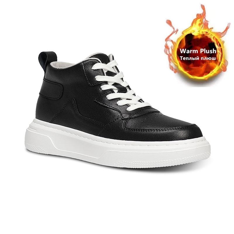 Autumn/Winter Plush Lift Sports Sneakers Men Elevator Height Increase Insole 6cm Man Leisure Plus Size 35-47