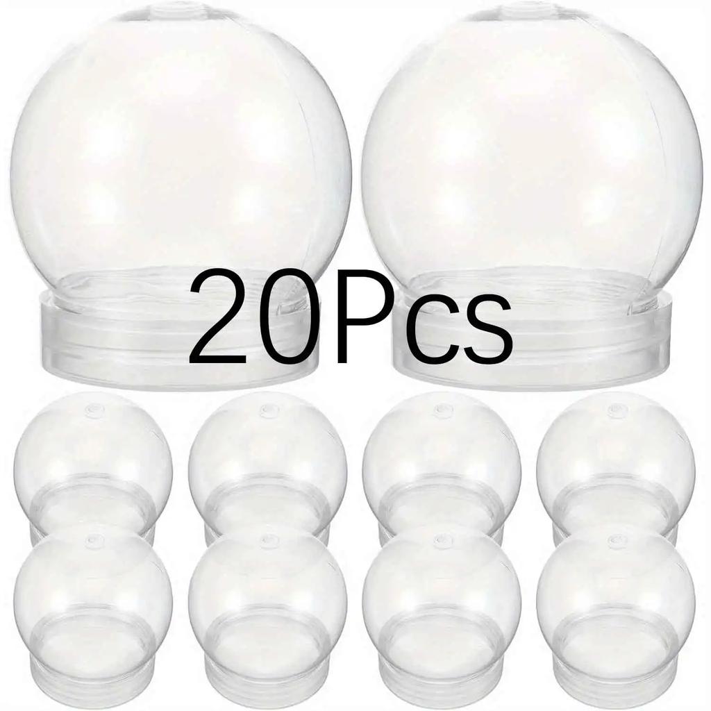 Top Quality Clear Plastic Snow Globes Multi-Use DIY Craft Props Empty with Screw off Cap for Creative Snow Globe Making Projects