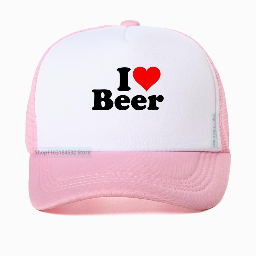 New Arrival I Love Beer Heartbeat Beer Graphic Printed Baseball Cap Casual Fashion Harajuku Man Breathable Snapback Hat