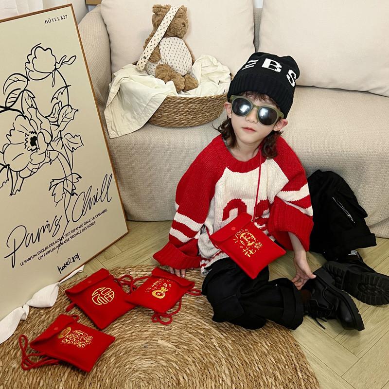 Year Chinese New Celebration Red Blessing Red Envelope Lucky Money Bag Crossbody