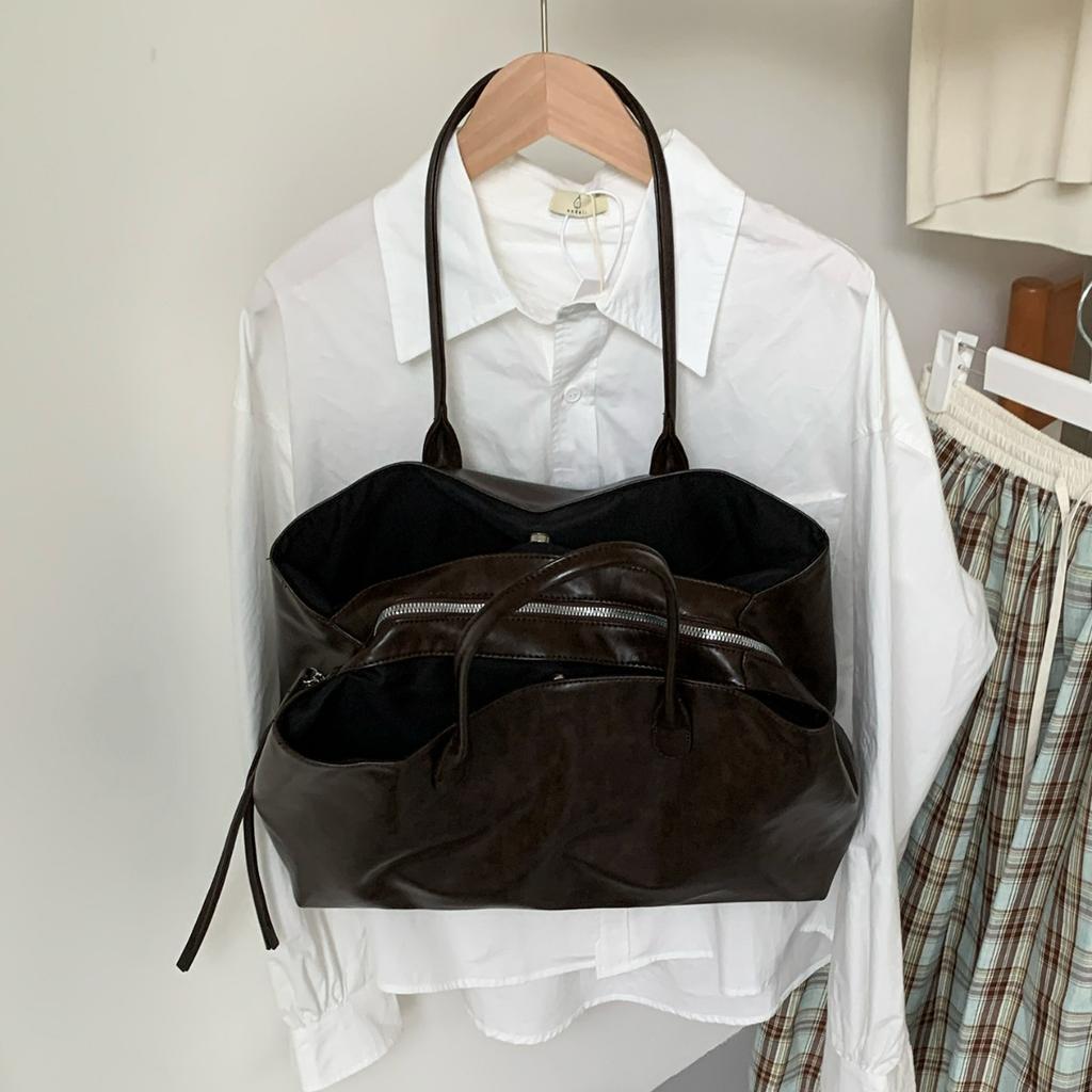Simple Commuting Handbag with High-end Style and Large Capacity, Single-shoulder Tote Bag
