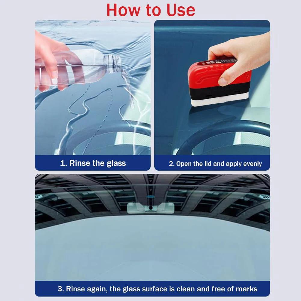 Oil Film Remover Removes Dirt Car Glass Sponge Cleaning Brush Glass Polishing Agent Powerful Windshield Oil Film Stain Removal