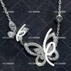 Elegant Sterling Silver Graf Butterfly Necklace with Full Diamond CNC and 18k Rose Gold Plating