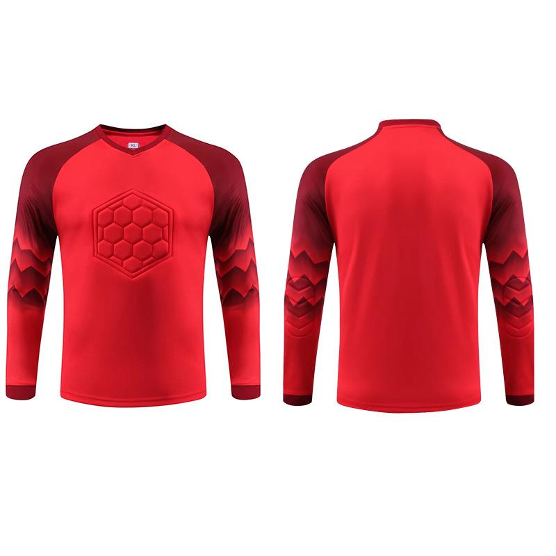 Football goalkeeper uniform, goalkeeper uniform, long-sleeved top, trouser suit, shorts suit, sponge protective gantry shirt. XXS