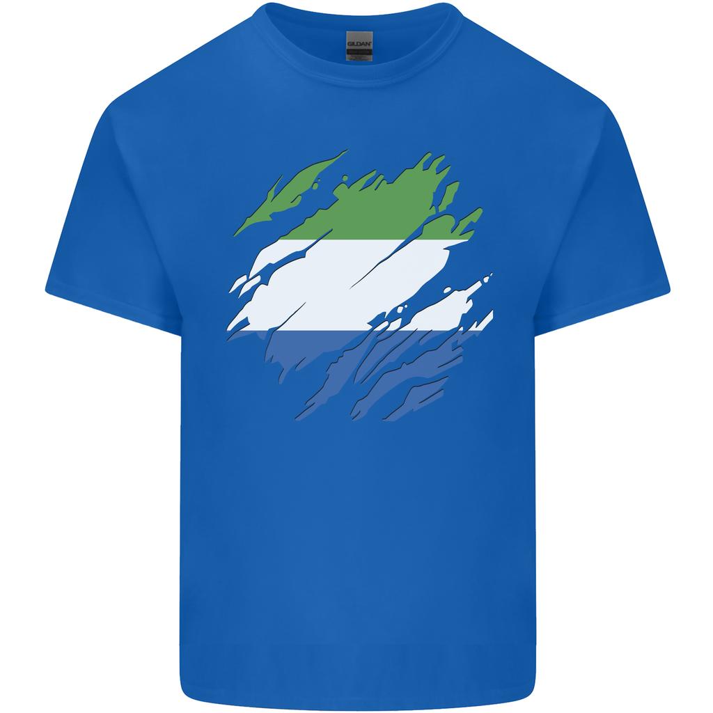 Torn Sierra Leone Flag Leonian Day Football Unisexs Light Cotton TShirt
