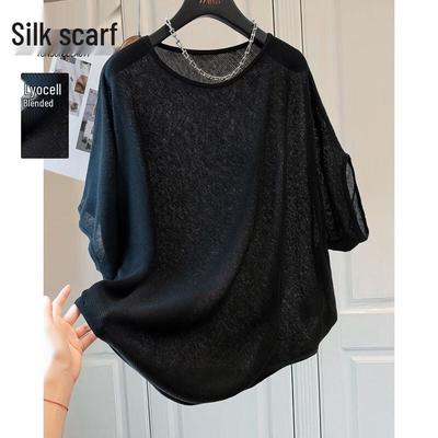 Women's Linen Blend Round Neck Pullover Top