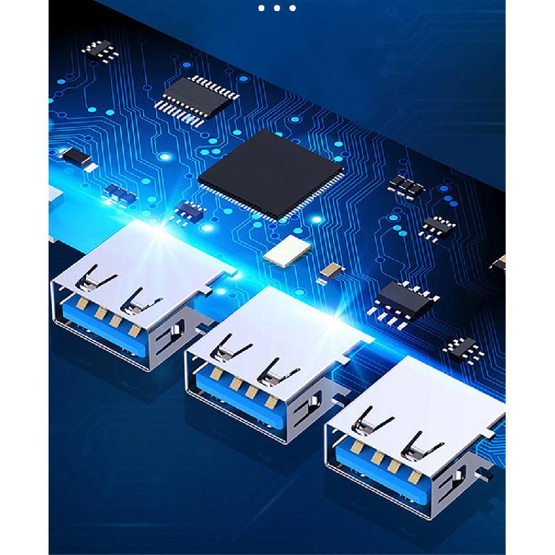 Universal Hub For Computers & Car 4-Port Usb30 Ultra-Mini Aluminum Alloy Gray