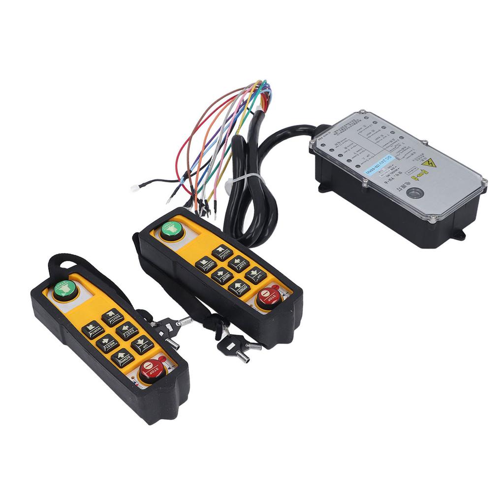 Industrial Wireless Crane Remote Control Kit DC24V Electric Lift Hoist Transmitter Receiver with Lock 2 Handle YU 6
