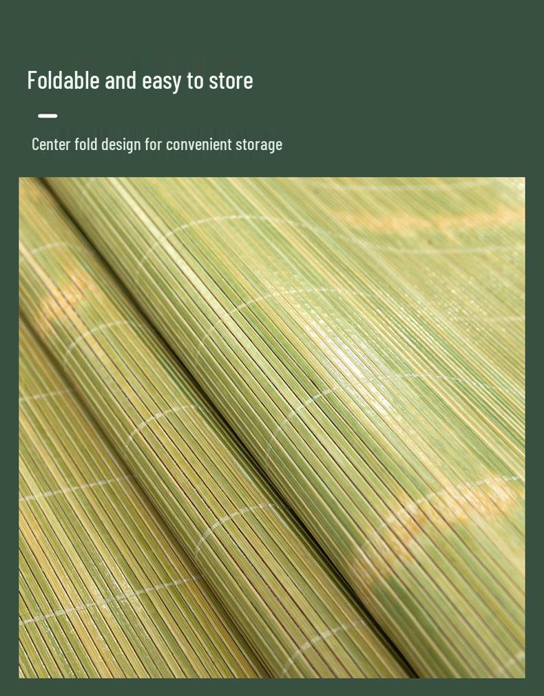Bamboo Ice Silk Summer Cooling Mat: Foldable Double-Sided Mat for Dormitory or Home, 1.8m