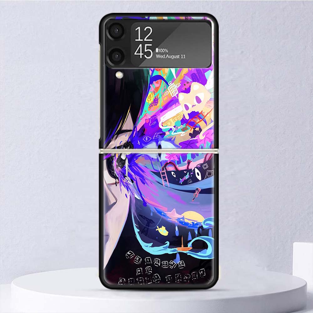 Game O-Omori Cartoon Shockproof Case For Samsung Galaxy Z Flip 7 6 5 4 3 5G Phone Cover Z Flip3 Flip4 Flip5 Flip6 Flip7 Shell