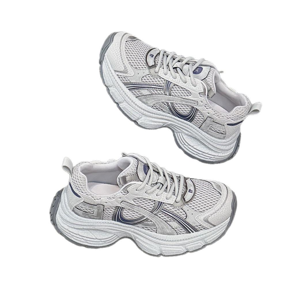 Platform Dad Shoes Women's 2025 Autumn New Mesh Breathable Women's Shoes Casual Versatile Running Shoes Ultra-light Sports Shoes