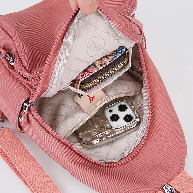 Dam Bröstväska Lätt Crossbody-väska Vattenavvisande Nylon Resväska Multifunktionell Ryggsäck
