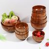 Natural Vintage Wooden Bowl Fruit Salad Bowl Noodle Rice Soup Bowl Craft Decoration Kitchen Utensil Tableware