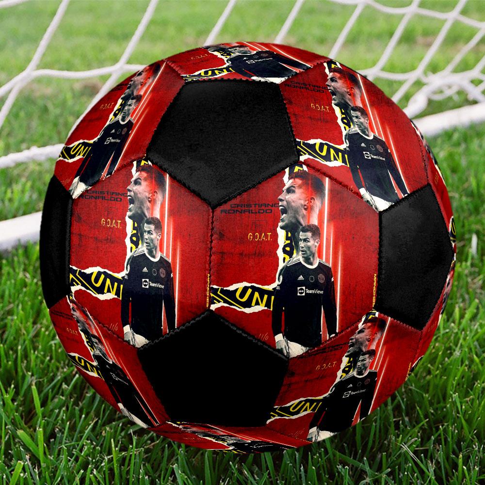 1 PZ Cristiano Ronaldo Titan taglia 5 pallone da calcio Praha Pallone da Calcio Indoor Colorato Per Tutte le Età Cucito a Macchina PVC Pronto per la Competizione Resistente Alto Rimbalzo
