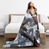 Levi Ackerman Blankets Soft Warm Flannel Throw Blanket Bedding for Bed Living Room Picnic Travel Home Couch