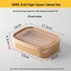 Disposable Kraft Paper Square Food Containers with Lids