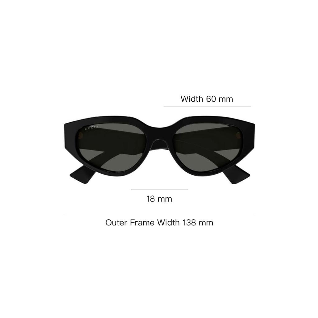 Gucci Cat Eye Original Design Sunglasses Unisex Sunglasses Black GG1845SA001