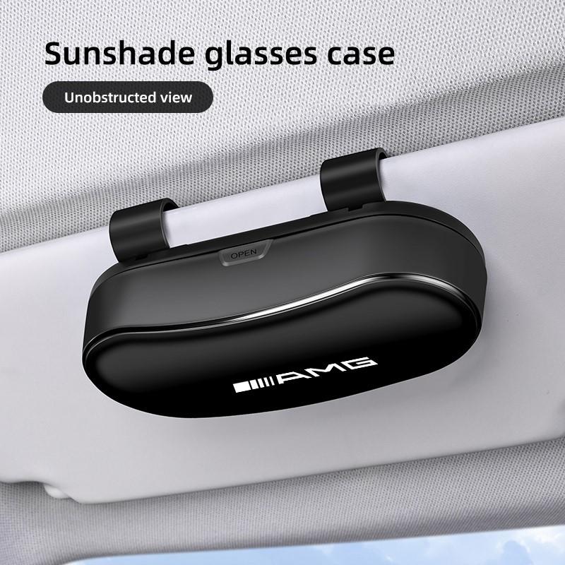 1pc Car Glasses Case Sunglasses Storage Box Clip Accessory For Mercedes Benz AMG A B C E G CLA W211 W203 W204 C260 E300L A200L