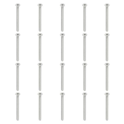 PATIKIL Hex Socket Cap Screws, M4 X 50mm Flat Head Socket Cap Bolts, Pack of 30, 304 Stainless Steel 18-8, Machine Bolts, Flat Countersink Bolts, Hex