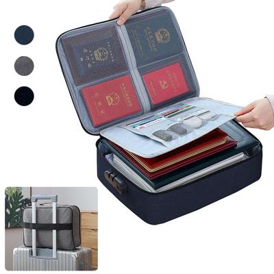 Waterproof File Storage Case 3-Layer Portable Storage Bag Briefcase Organizer  Business Trip
