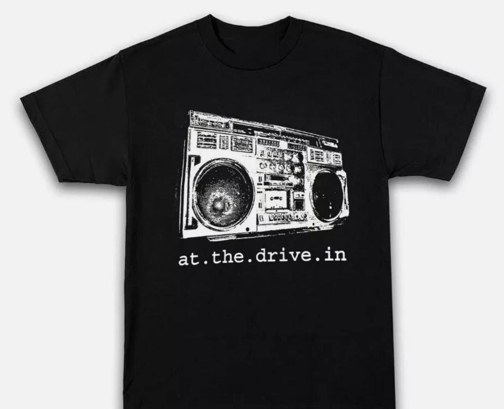 At the Drive - In Band T-shirt Nera a Maniche Corte per Uomo Donna Taglia S-5XL