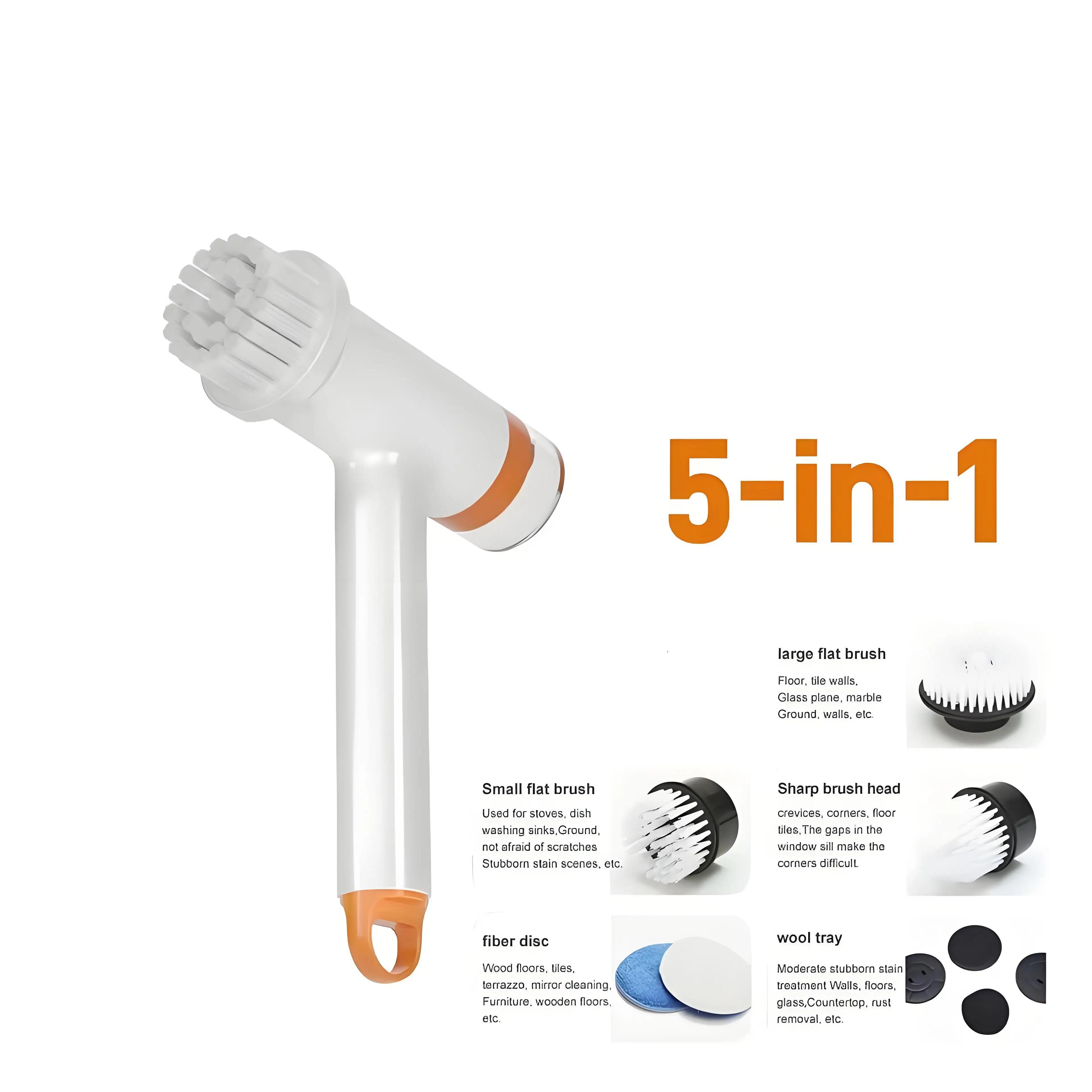 Электрическая щетка для уборки Беспроводная Телескопическая Ручная Бытовая Кухонная Для пола Ванная Комната Чистящая щетка белый