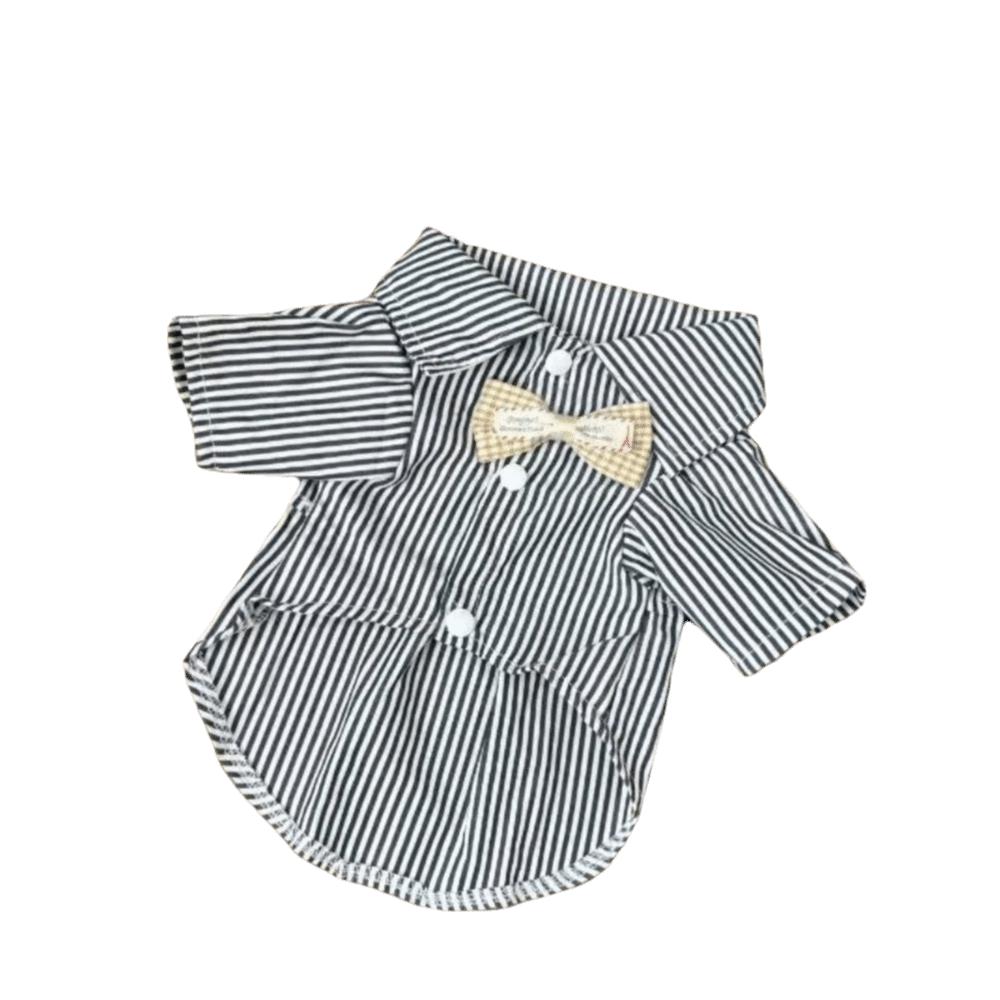 

Thin Fabric Dog Striped Shirts with Bow Tie Pet T-shirt Pet Apparel Puppy Short Shirt Parties XXL чёрный