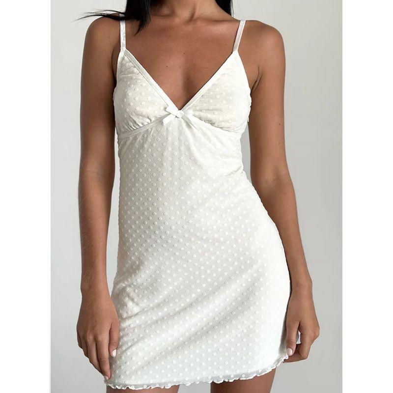 Shibuya Waist Ji Motelrocks American vintage Sexy Deep V-neck Bow Gyaru Mesh Sling Dress