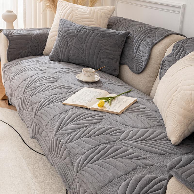Cream Velvet Retro Living Room Sofa Cushion Plush Sofa Cover Autumn and Winter Four Seasons Sofa Towel Cover Cloth Cushion