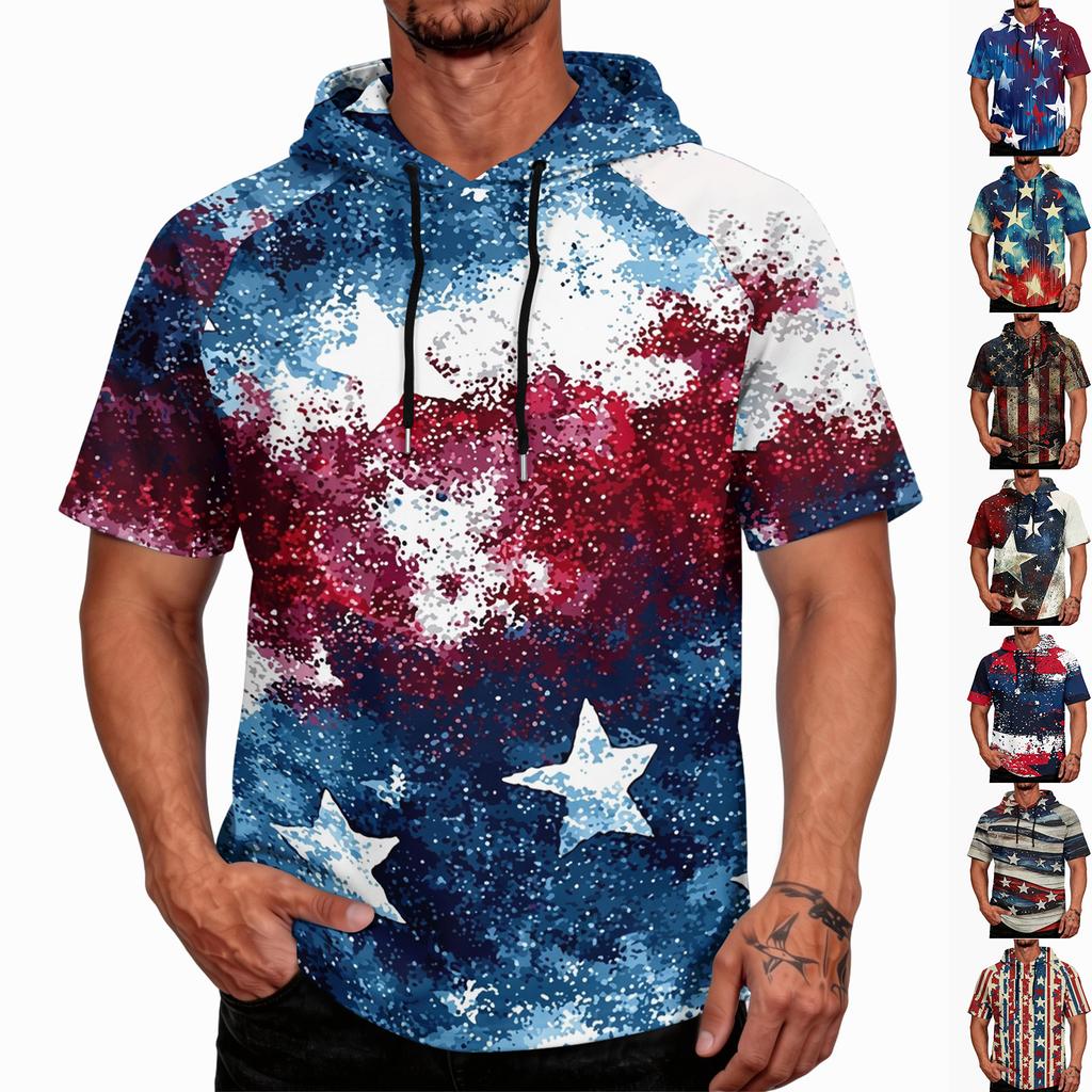 Men's Raglan Sleeve Casual Sport Hoodie Short Sleeve Lightweight Fishing Sun Protection Shirt with Hooded Design