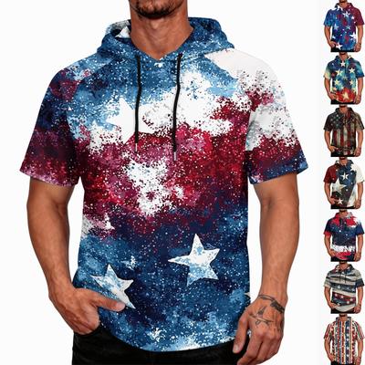 Men's Raglan Sleeve Casual Sport Hoodie Short Sleeve Lightweight Fishing Sun Protection Shirt with Hooded Design