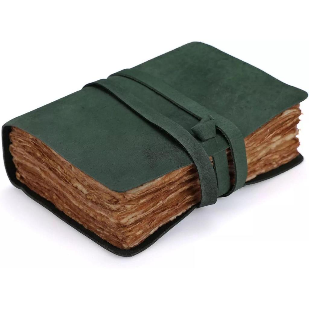 Vintage Leather Bound Journal for Writing, 240 Pages 7 X 5 Inches, Deckle Edge